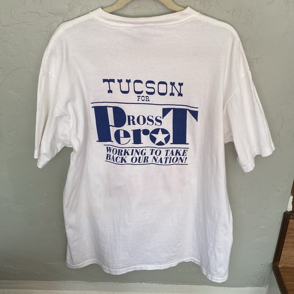 VINTAGE Tshirt 90s Ross Perot Election Graphic Unisex XL Tucson for Ross Perot - Picture 2 of 11